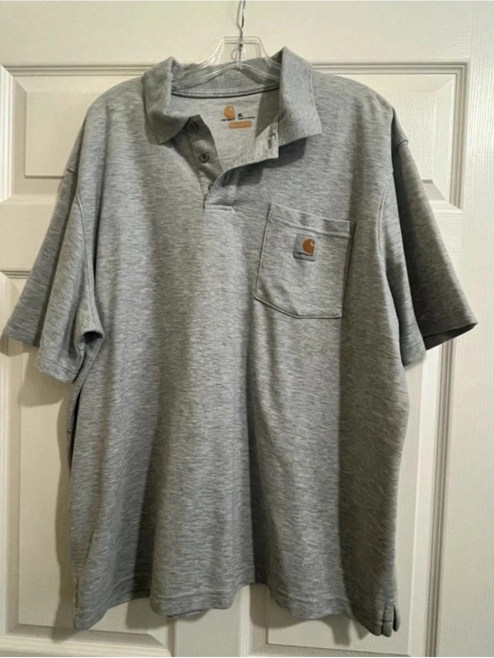 Carhartt Gray Short-Sleeve Pocket Polo